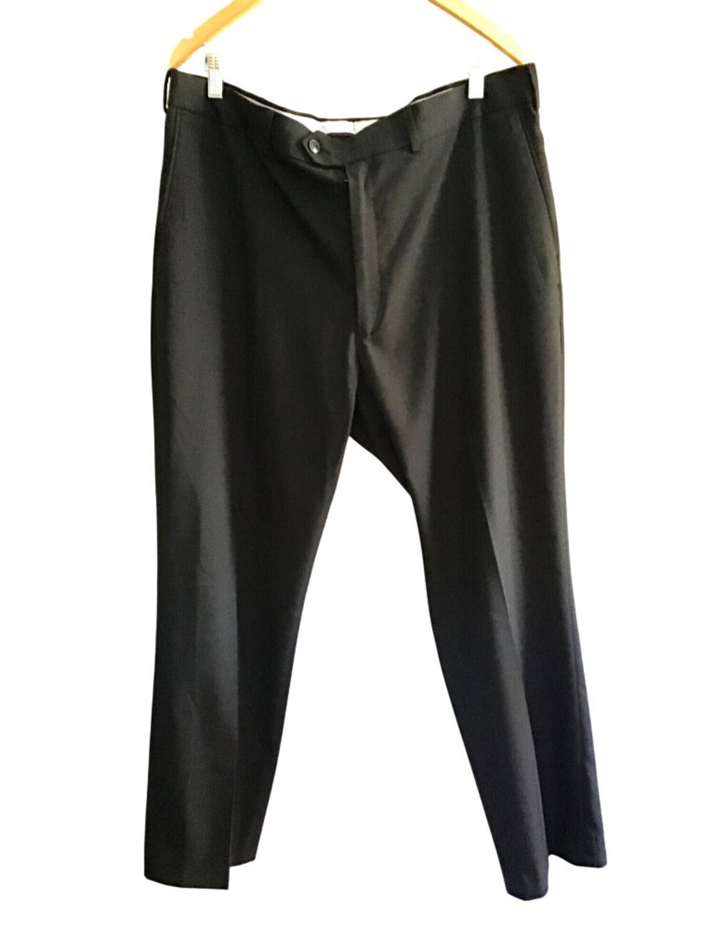 ROUNDTREE & YORKEE -TRAVEL SMART- MEN CHARCOAL FLAT FRONT DRESS PANT SIZE 38X32